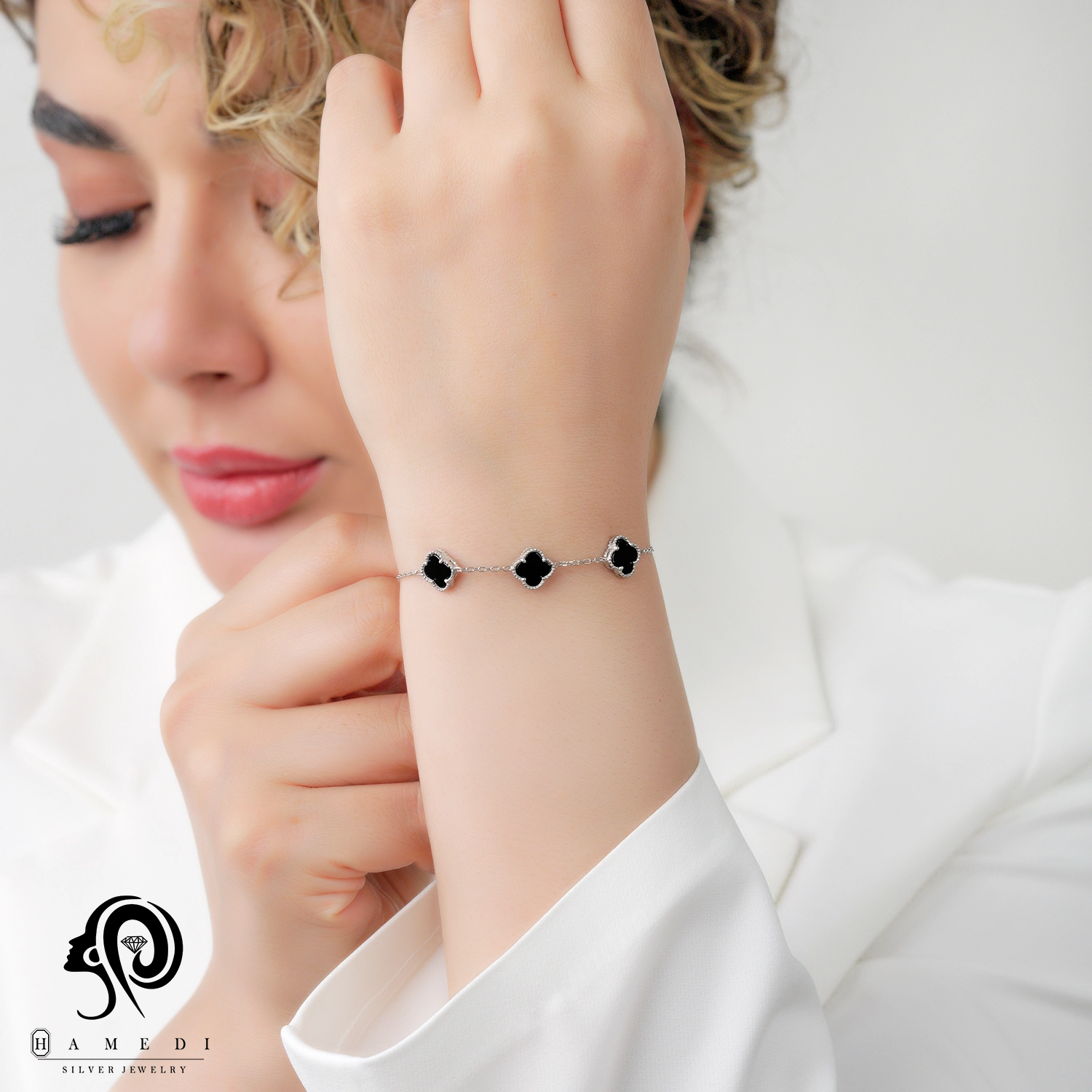 دستبند ونکلیف نقره زنانه اسپرتی - Image 2