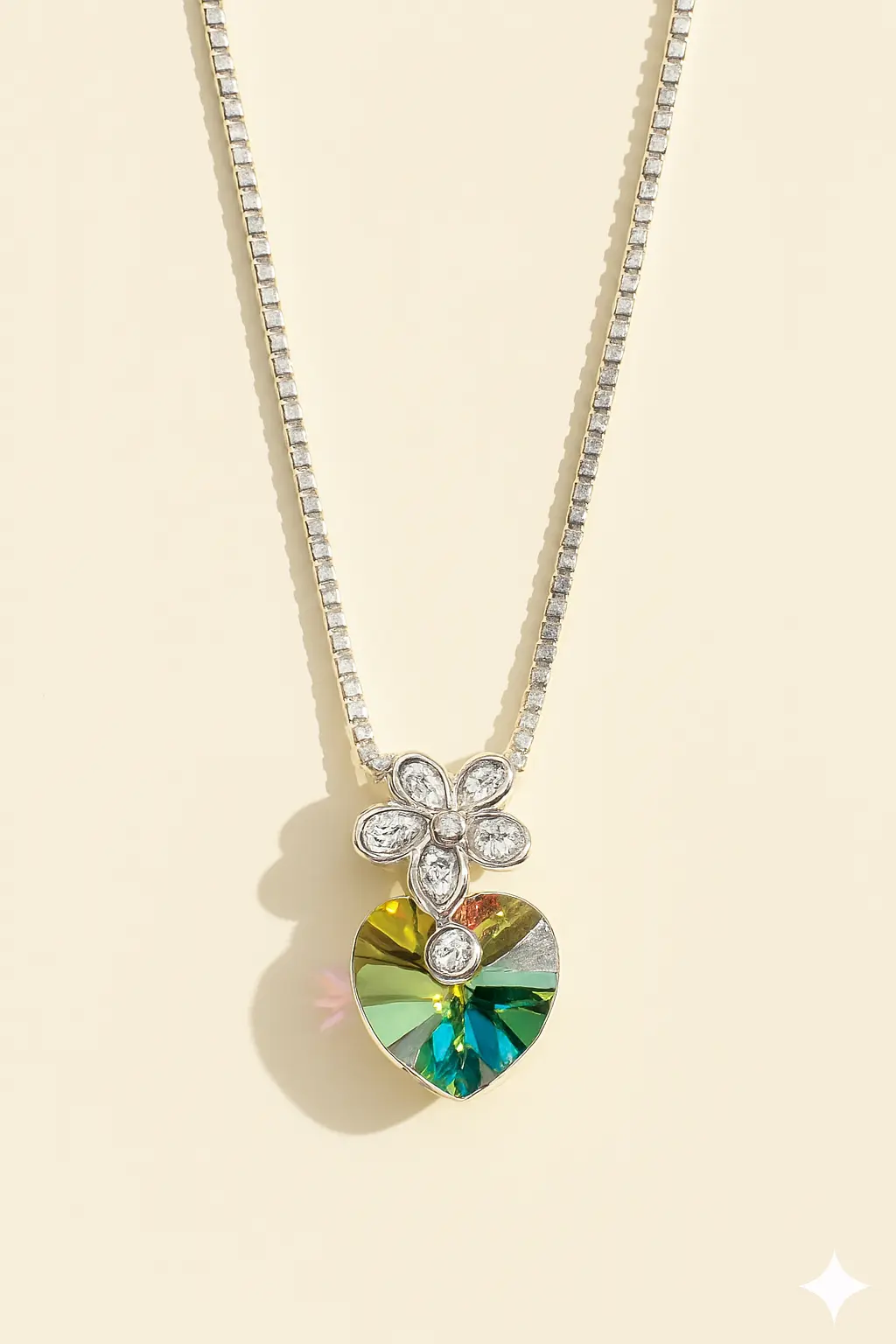 Silver-necklace-with-multi-colored-heart-pendant1