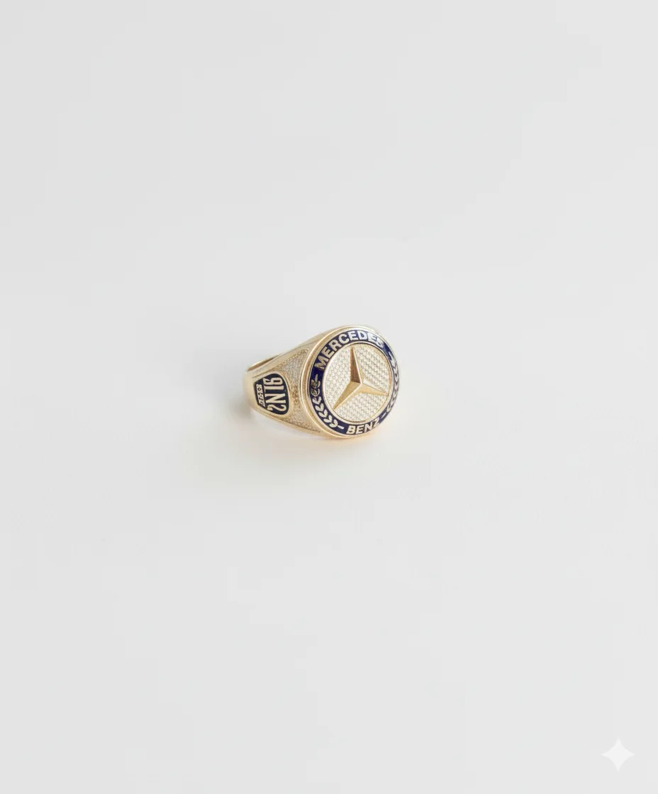 Gold-ring-with-Mercedes-Benz-logo1